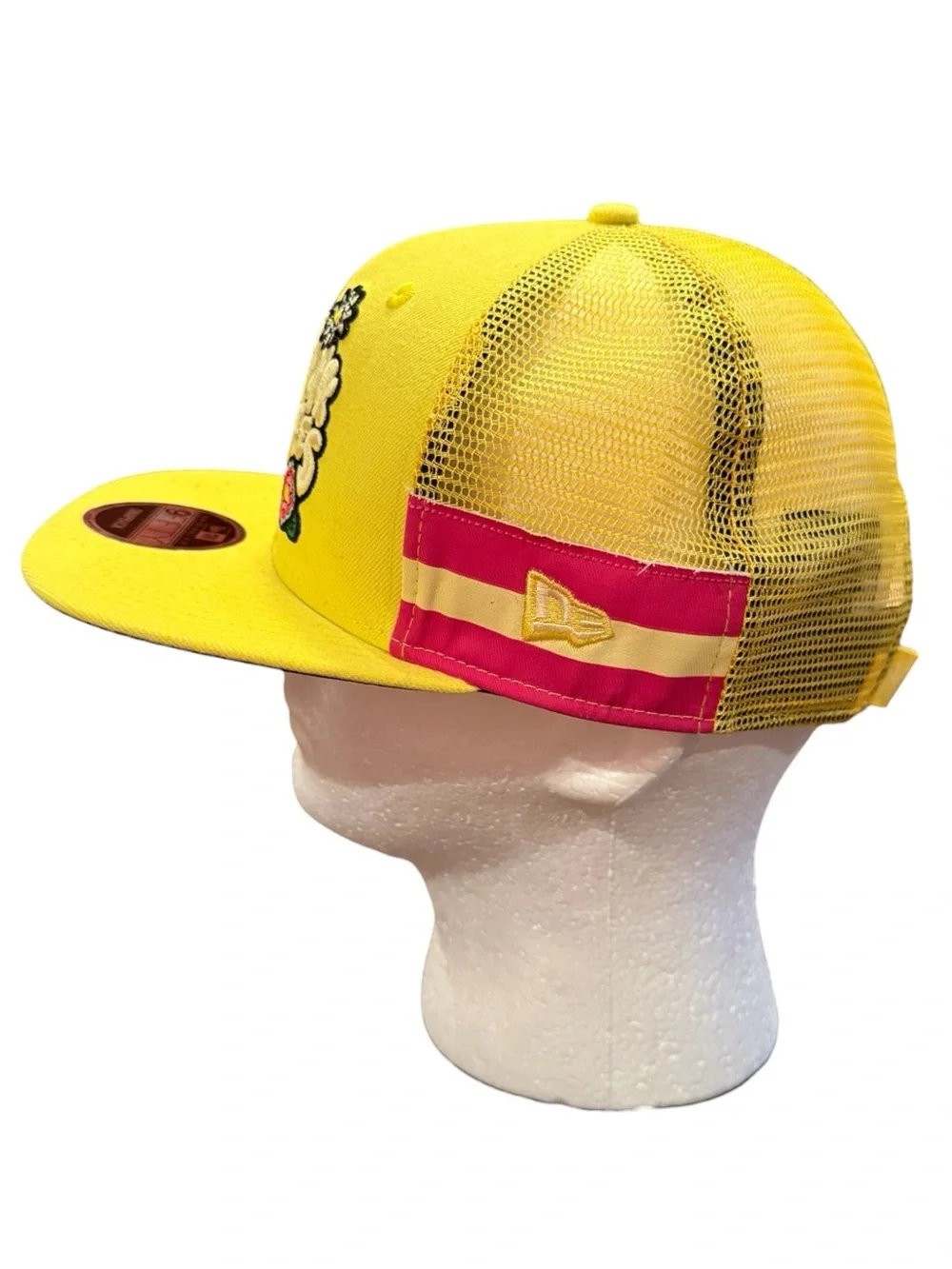 New Era New York Yankees 9FIFTY Snapback Hat Flower Power Yellow Pink Mesh OS